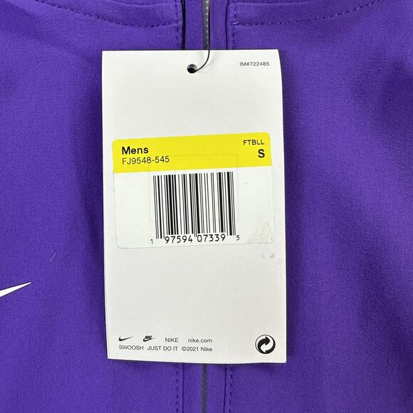 Nike Pullover Mens Small Purple 1/4 Zip Hooded Football Coaches Jacket FJ9548 - Picture 9 of 12